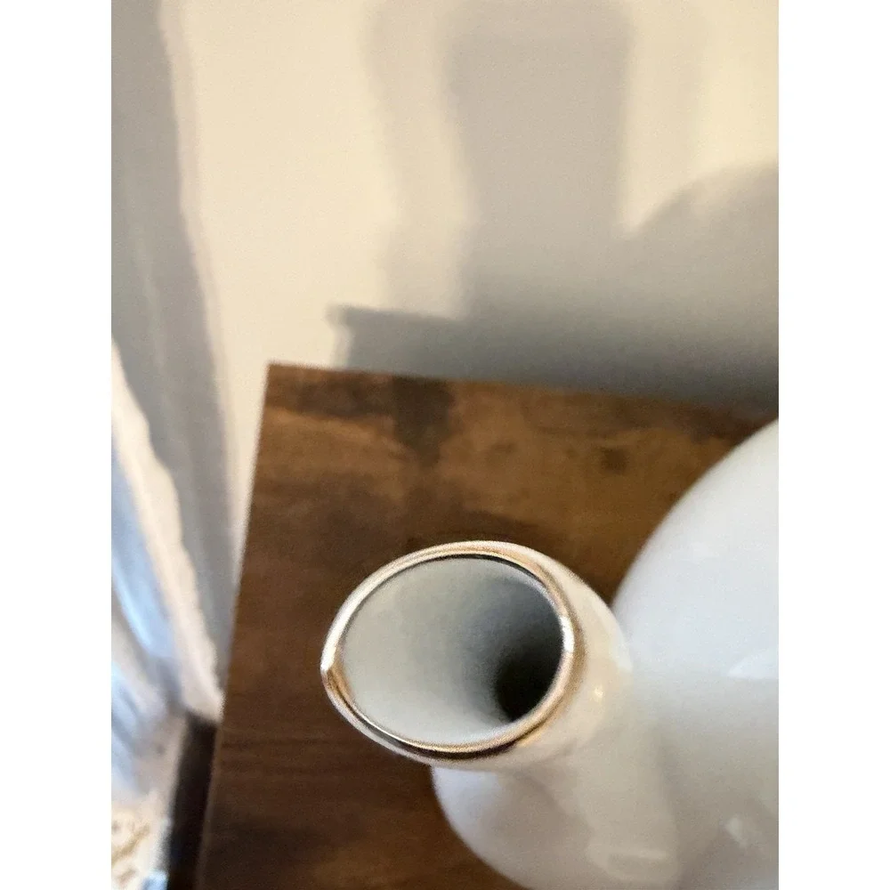 Vintage‎ GNA Fine Porcelain Coffee Pot White Gold Encrusted Trim 8.75
